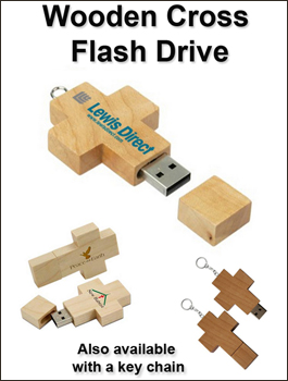 Bamboo Cross Flash Drive